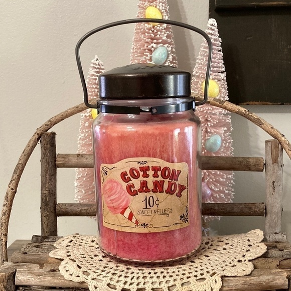 MCCALL'S COUNTRY CANNING COTTON CANDY LARGE 26OZ JAR CANDLE WITH METAL Handle - Picture 1 of 7
